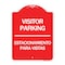 Signmission Bilingual Reserved Parking Visitor Parking Estacionamiento Para Visitas, Red & White, RW-1824-24299 A-DES-RW-1824-24299 - alternate 1